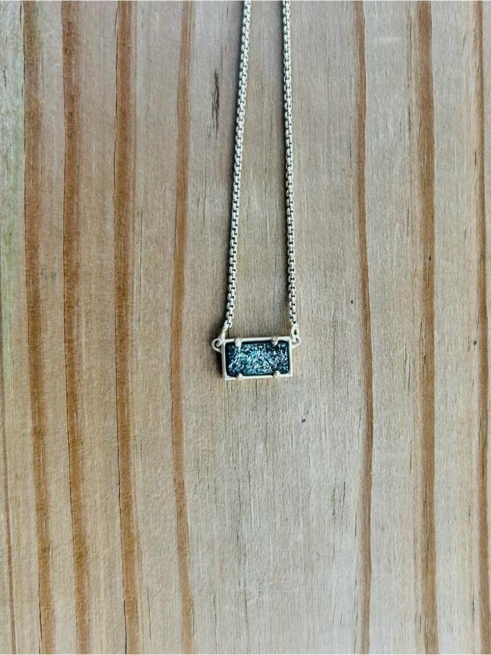 Kendra Scott Gold Rectangular Druzy Necklace